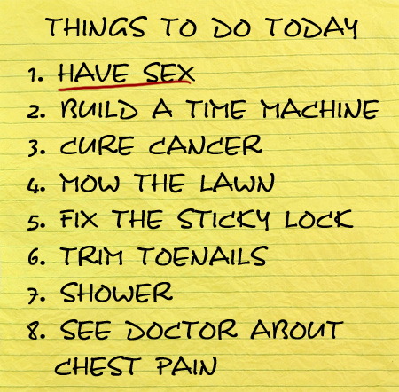 If a man had these  eight things to do in a day, this is how he would put them in order of importance. Copyright 2009 www.StraightDopeDad.com